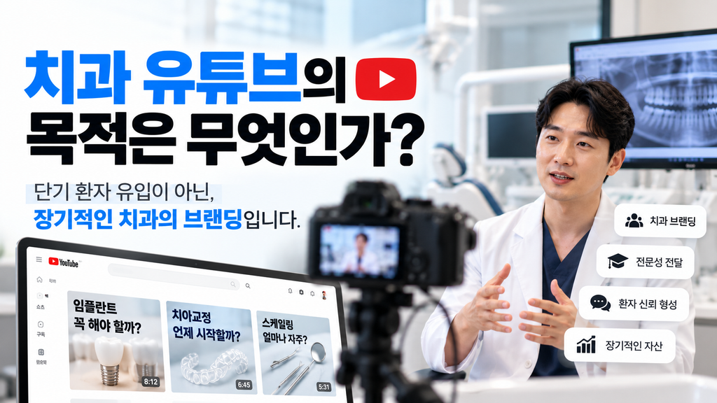 치과 유튜브의 목적은 무엇일까? 단기 환자 유입보다 중요한 것 치과유튜브의목적